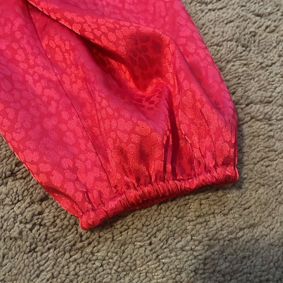 INC hot pink Long-Sleeve Chain-Hardware Jacquard Blouse size XL - Picture 10 of 10